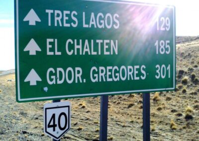 Cartel con km Chalten