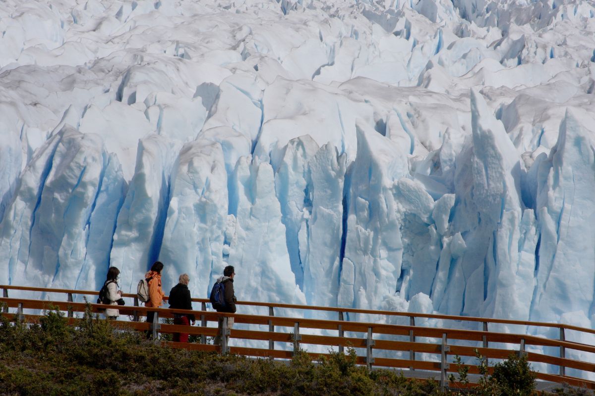 vista a la pared del glaciar